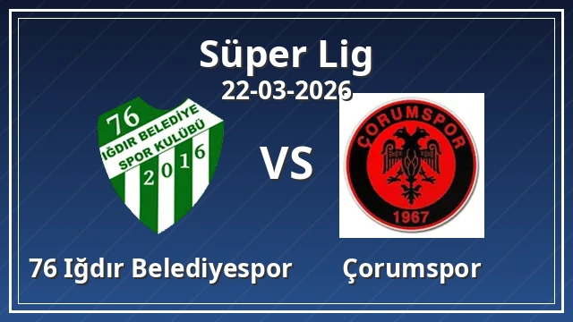 Thumbnail for 76 Iğdır Belediyespor vs Çorumspor